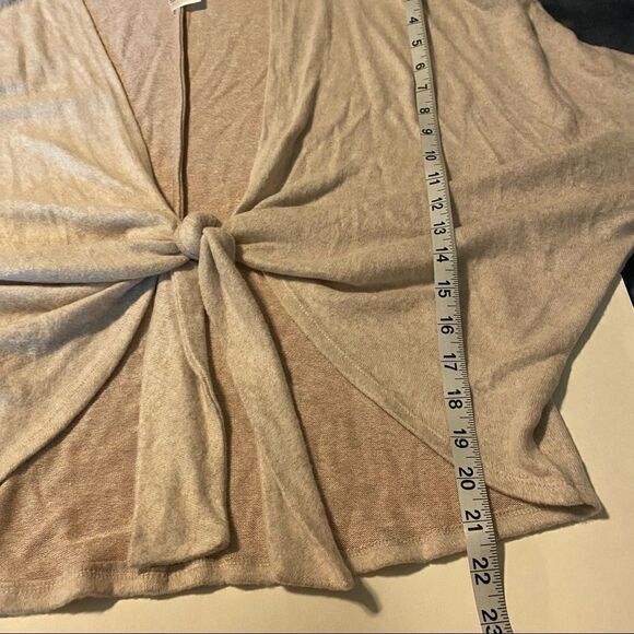 Chicos Blush beige Open tie front Knit Cardigan minimalist sweater-1P M/8P - Picture 5 of 13